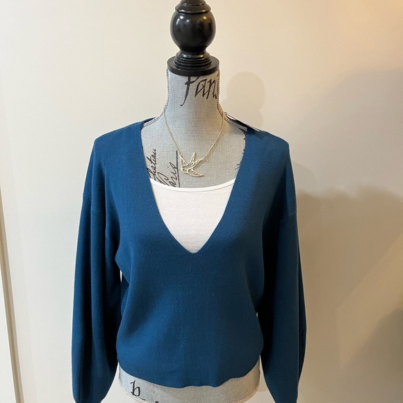 Dynamite Teal Ribbed Sweater - Picture 2 of 6